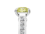 White gold Fancy Yellow Princess  Cut Channel Set Solitaire Engagement Ring with Prong Setting_5
