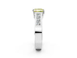 White gold Fancy Yellow Princess Cut Cut Channel Set Solitaire Ring with Four-Prong Setting_14