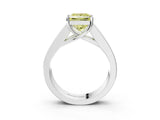 White gold Fancy Yellow Princess Cut Cut Channel Set Solitaire Ring with Four-Prong Setting_15