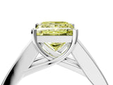 White gold Fancy Yellow Princess Cut Cut Channel Set Solitaire Ring with Four-Prong Setting_16