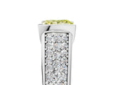 White gold Fancy Yellow Princess Cut Cut Diamond Channel Set Pave Band with Tension Prong Setting_5