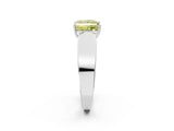 White gold Fancy Yellow Princess Cut Cut Diamond Channel Set Solitaire Ring with Four-Prong Setting_133