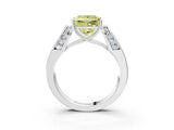 White gold Fancy Yellow Princess Cut Cut Diamond Channel Set Solitaire Ring with Four-Prong Setting_134