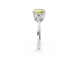 White gold Fancy Yellow Princess Cut Cut Diamond Cluster Ring with Solitaire Band and Four-Prong Setting_38