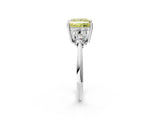 White gold Fancy Yellow Princess Cut Cut Diamond Cluster Ring with Solitaire Band and Four-Prong Setting_38