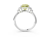 White gold Fancy Yellow Princess Cut Cut Diamond Cluster Ring with Solitaire Band and Four-Prong Setting_39