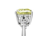 White gold Fancy Yellow Princess Cut Cut Diamond Cluster Ring with Solitaire Band and Four-Prong Setting_41