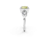 White gold Fancy Yellow Princess Cut Cut Halo Diamond Infinity Band with Four-Prong Setting_2