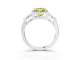 White gold Fancy Yellow Princess Cut Cut Halo Diamond Infinity Band with Four-Prong Setting_3