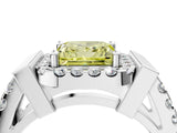 White gold Fancy Yellow Princess Cut Cut Halo Split Shank Prong Set Ring_4