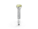 White gold Fancy Yellow Princess Cut Cut Pave Split Shank Engagement Ring with Four-Prong Setting_24