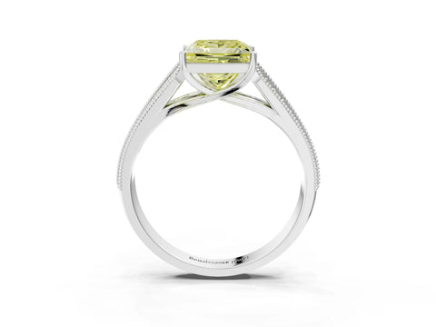 White gold Fancy Yellow Princess Cut Cut Pave Split Shank Engagement Ring with Four-Prong Setting_3