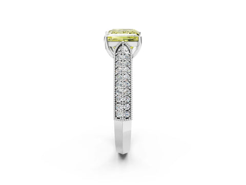 White gold Fancy Yellow Princess Cut Cut Pave Split Shank Engagement Ring with Four-Prong Setting_48
