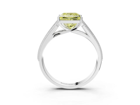 White gold Fancy Yellow Princess Cut Cut Pave Split Shank Engagement Ring with Four-Prong Setting_49