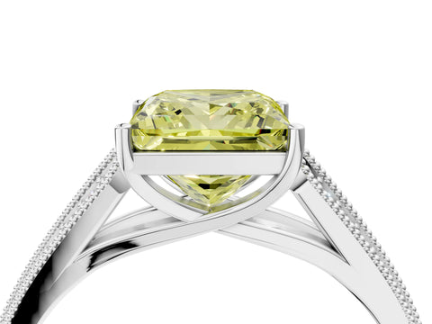 White gold Fancy Yellow Princess Cut Cut Pave Split Shank Engagement Ring with Four-Prong Setting_50