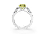 White gold Fancy Yellow Princess Cut Diamond Channel Set Solitaire Ring with Four-Prong Setting_16
