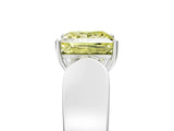White gold Fancy Yellow Princess Cut Diamond Channel Set Solitaire Ring with Four-Prong Setting_18