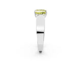 White gold Fancy Yellow Princess Cut Diamond Channel Set Solitaire Ring with Four-Prong Setting_29