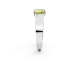 White gold Fancy Yellow Princess Cut Diamond Channel Set Solitaire Ring with Four-Prong Setting_39