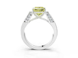 White gold Fancy Yellow Princess Cut Diamond Channel Set Solitaire Ring with Four-Prong Setting_40