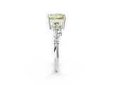 White gold Fancy Yellow Princess Cut Diamond Cluster Pavé Band with Four-Prong Setting_15