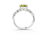 White gold Fancy Yellow Princess Cut Diamond Cluster Pavé Band with Four-Prong Setting_16