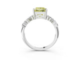 White gold Fancy Yellow Princess Cut Diamond Cluster Pavé Band with Four-Prong Setting_30