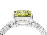 White gold Fancy Yellow Princess Cut Diamond Cluster Pavé Band with Four-Prong Setting_31