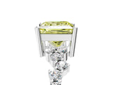 White gold Fancy Yellow Princess Cut Diamond Cluster Pavé Band with Four-Prong Setting_32