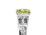 White gold Fancy Yellow Princess Cut Diamond Engagement Ring with Baguette Side Stones and Channel Set Band_34