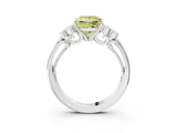 White gold Fancy Yellow Princess  Cut Diamond Engagement Ring with Bezel Set Round Side Stones and Prong Setting_54