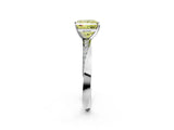 White gold Fancy Yellow Princess Cut Diamond Engagement Ring with Side Stone Accents and Four-Prong Setting_26