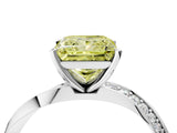 White gold Fancy Yellow Princess Cut Diamond Engagement Ring with Side Stone Accents and Four-Prong Setting_28