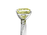 White gold Fancy Yellow Princess Cut Diamond Engagement Ring with Side Stone Accents and Four-Prong Setting_29