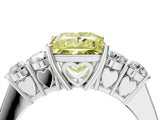 White gold Fancy Yellow Princess  Cut Diamond Five-Stone Prong Set White Gold Ring_32