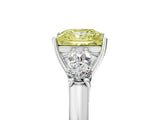 White gold Fancy Yellow Princess  Cut Diamond Five-Stone Prong Set White Gold Ring_33
