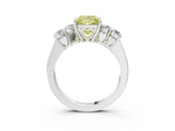 White gold Fancy Yellow Princess  Cut Diamond Five-Stone Prong Set White Gold Ring_33