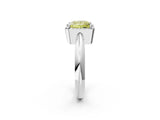 White gold Fancy Yellow Princess  Cut Diamond Halo Engagement Ring with Split Shank and Four-Prong Setting_31