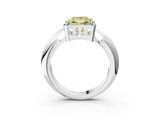 White gold Fancy Yellow Princess  Cut Diamond Halo Engagement Ring with Split Shank and Four-Prong Setting_32