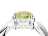 White gold Fancy Yellow Princess  Cut Diamond Halo Engagement Ring with Split Shank and Four-Prong Setting_33