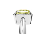 White gold Fancy Yellow Princess  Cut Diamond Halo Engagement Ring with Split Shank and Four-Prong Setting_35
