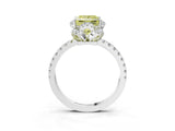 White gold Fancy Yellow Princess Cut Diamond Halo Pave Band with Four-Prong Setting_6