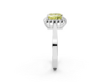 White gold Fancy Yellow Princess  Cut Diamond Halo Ring with Round Brilliant Halo and Solitaire Band_2