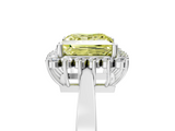 White gold Fancy Yellow Princess  Cut Diamond Halo Ring with Round Brilliant Halo and Solitaire Band_5