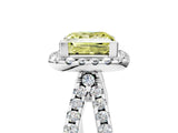 White gold Fancy Yellow Princess Cut Diamond Halo Ring with Split Shank Pavé Band and Prong Setting_38