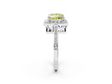 White gold Fancy Yellow Princess Cut Diamond Halo Ring with Split Shank and Four-Prong Setting_19