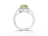 White gold Fancy Yellow Princess Cut Diamond Halo Ring with Split Shank and Four-Prong Setting_20