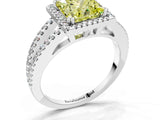 White gold Fancy Yellow Princess Cut Diamond Halo Split Shank Engagement Ring_75