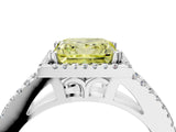 White gold Fancy Yellow Princess Cut Diamond Halo Split Shank Engagement Ring_79