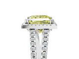 White gold Fancy Yellow Princess Cut Diamond Halo Split Shank Engagement Ring_80